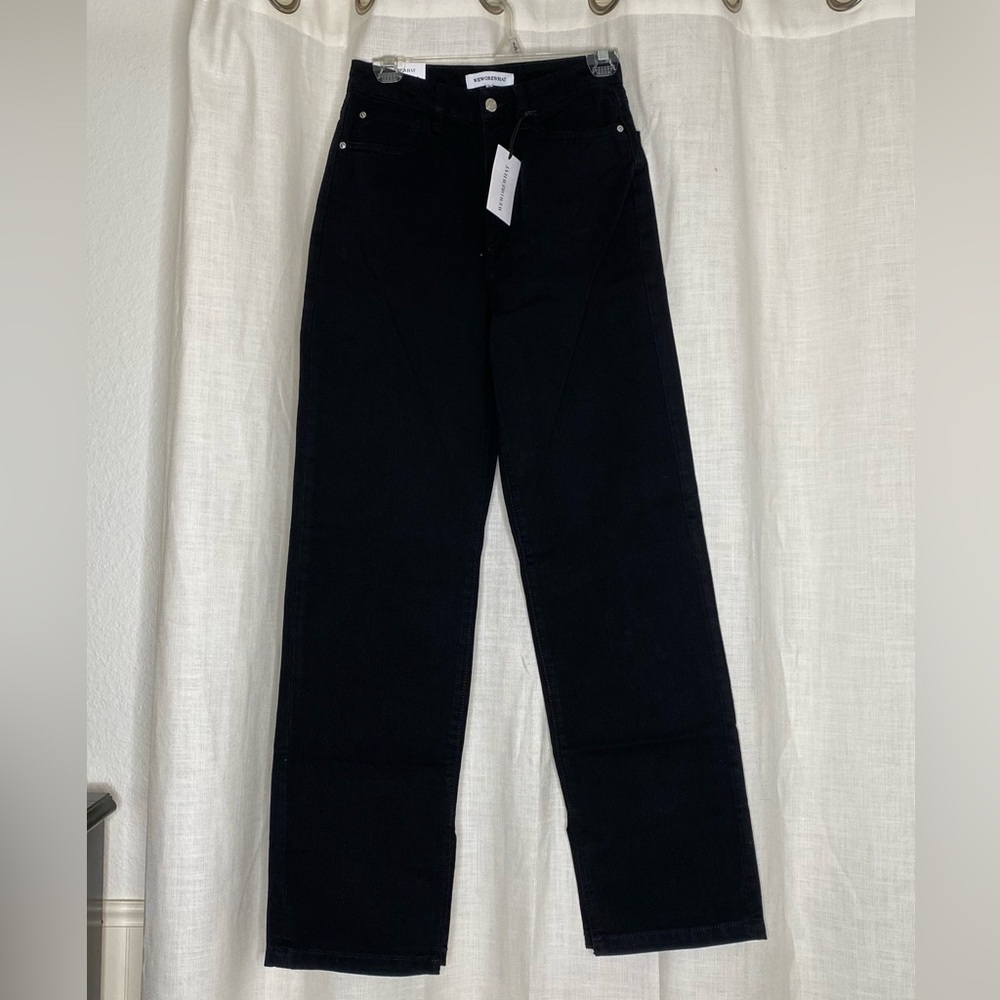 WeWoreWhat Mom Slit Straight Jeans in Black